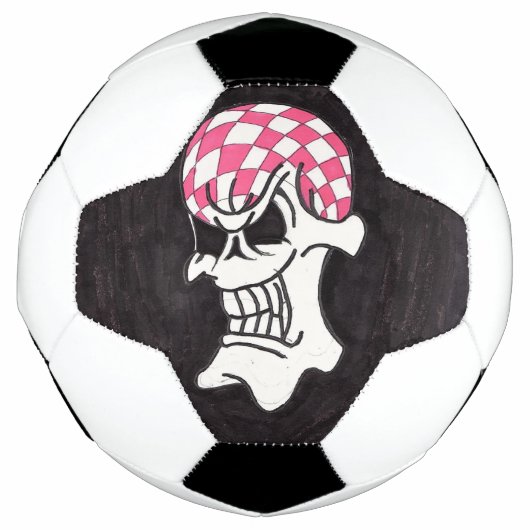 Roze karton Voetbal schedel (Voorkant)