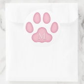 Roze kartonnen pagina Afdrukken Gepersonaliseerd c Ronde Sticker (Tas)