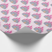 Roze kasteel cadeaupapier (Hoek)