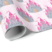 Roze kasteel cadeaupapier (Rol Hoek)