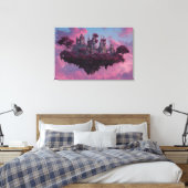 Roze Kasteel Drijvend Eiland Canvas Afdruk (Insitu (Slaapkamer))
