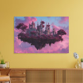 Roze Kasteel Drijvend Eiland Canvas Afdruk (Insitu (Woonkamer))