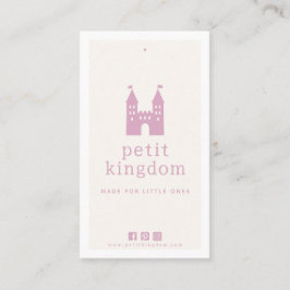 Roze Kasteel Kant-en-Klaar Logo Kinderkleding Hang Visitekaartje