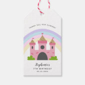 Roze Kasteel Koninklijke Prinses Verjaardagsfeest Cadeaulabel (Voorkant)