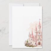 Roze Kasteel Koninkrijk Prinses 1e Verjaardagsfees Kaart (Achterkant)