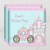 Roze Kasteel Meisjes Prinses Verjaardag Kaart (Voorkant / Achterkant)