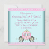 Roze Kasteel Meisjes Prinses Verjaardag Kaart (Achterkant)