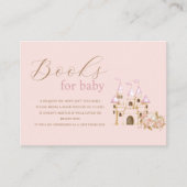 Roze Kasteel Prinses Baby Shower Boeken voor baby Informatiekaartje (Voorkant)