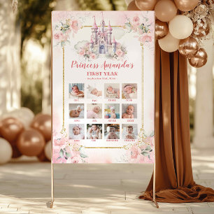 Roze Kasteel Prinses Eerste jaar Photo Collage Pos Poster