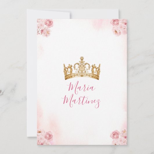 Roze Kasteelprinses Eenmaal op een verjaardag Kaart (Achterkant)