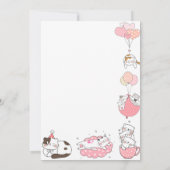 roze kat baby meisje verjaardag kaart (Achterkant)