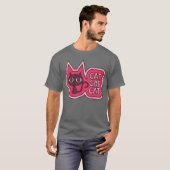 Roze Kat Big Eyes Kat Kawaii Kat T-shirt (Voorkant volledig)