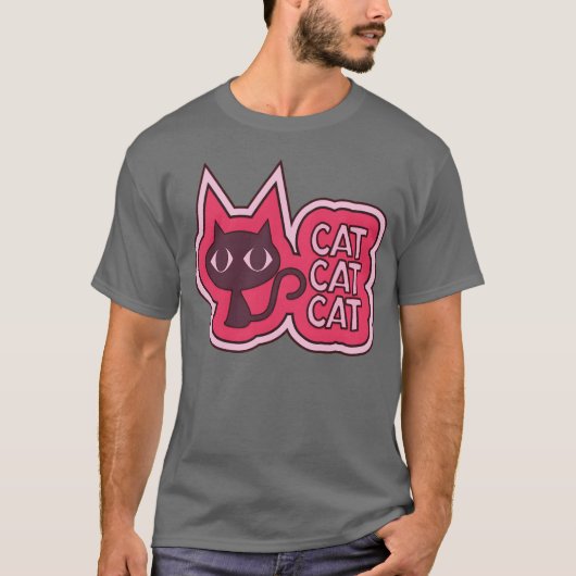 Roze Kat Big Eyes Kat Kawaii Kat T-shirt (Voorkant)