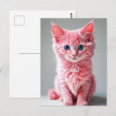Roze kat briefkaart (Voorkant / Achterkant)