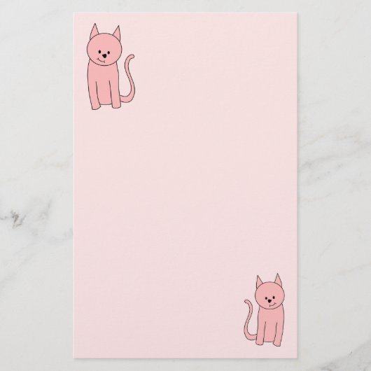  roze kat briefpapier (Voorkant)