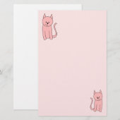  roze kat briefpapier (Voorkant / Achterkant)
