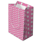 Roze kat cadeau tas medium cadeauzakje (Achterkant Gekanteld)