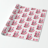 Roze kat cadeaupapier (Uitgerold)