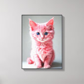 Roze kat canvas afdruk (Voorkant)