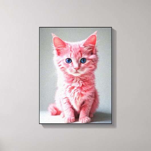 Roze kat canvas afdruk (Voorkant)