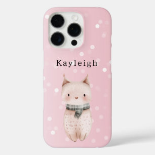 Roze Kat Confetti Stippen iPhone 16 Pro Hoesje