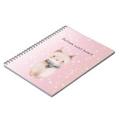 Roze Kat Confetti Stippen Notitieboek (Linkerzijde)