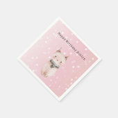 Roze Kat Confetti Stippen Servet (Hoek)