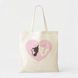 Roze Kat Cute Design Boodschappentassen Tote Bag