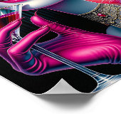 Roze Kat Dame Poster (Hoek)