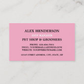 Roze kat, dichtere winkel en kamertjes visitekaartje (Achterkant)