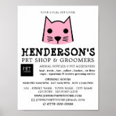 Roze kat, dichterenwinkel en Adverteren kamertjes Poster (Voorkant)