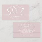 Roze kat dog line Logo Petsitter Visitekaartje (Voorkant / Achterkant)