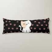 Roze kat- en pootkraag lichaamskussen (Voorkant)