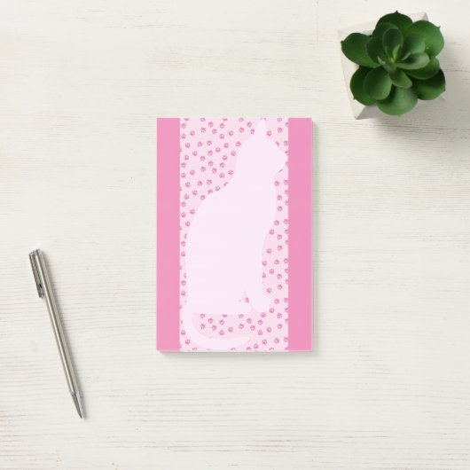 Roze kat en poten post-it® notes (Kantoor)