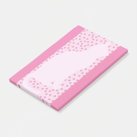 Roze kat en poten post-it® notes (Schuin)