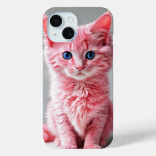 Roze Kat Fotoportret iPhone 15 Case