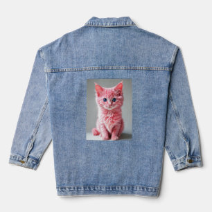 Roze Kat Fotoportret Denim Jacket