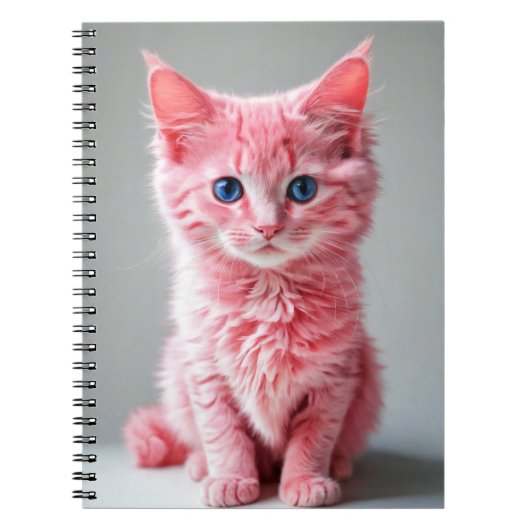 Roze Kat Fotoportret Notitieboek (Voorkant)
