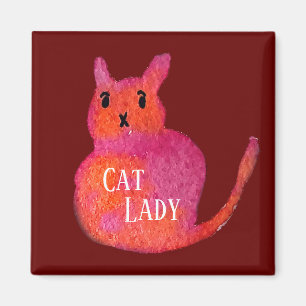 Roze kat funky cute kitty magneet