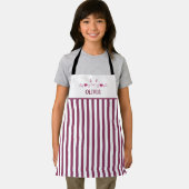 Roze Kat Gezicht, Liefde Harten, Gepersonaliseerd Schort (Insitu)