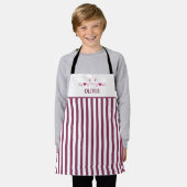 Roze Kat Gezicht, Liefde Harten, Gepersonaliseerd Schort (Gedragen)