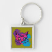 Roze kat gezicht sleutelhanger (Voorkant)