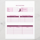 Roze kat Gezondheidsdossier Pagina (Voorkant)