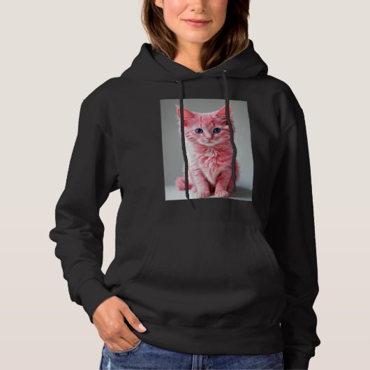 Roze kat hoodie (Voorkant)