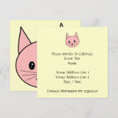 Roze kat kaart (Voorkant / Achterkant)