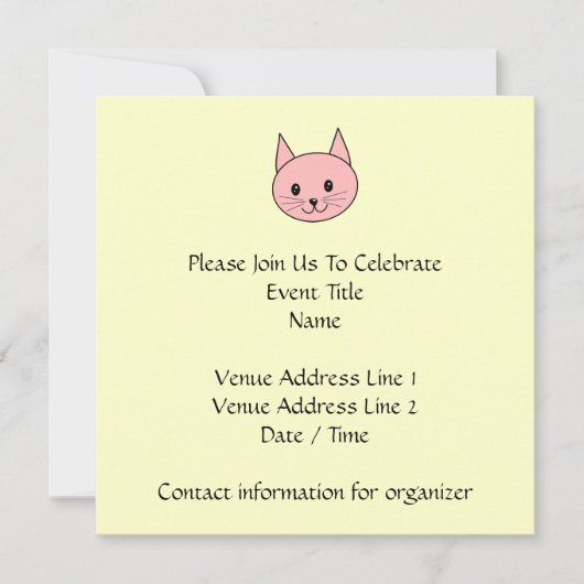 Roze kat kaart (Voorkant)