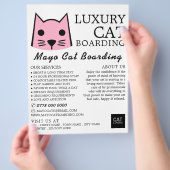 Roze kat, kat aan boord, Adverteren slagader Flyer (Hand)