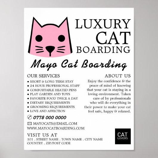 Roze kat, kat aan boord, Adverteren slagader Poster (Voorkant)