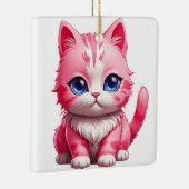Roze kat keramisch ornament (Rechts)