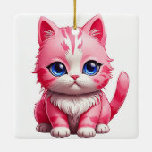 Roze kat keramisch ornament (Achterkant)